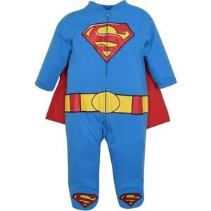 🚨DC Comics Justice League Superman Baby Zip Up Costume Coverall and Cape🚨